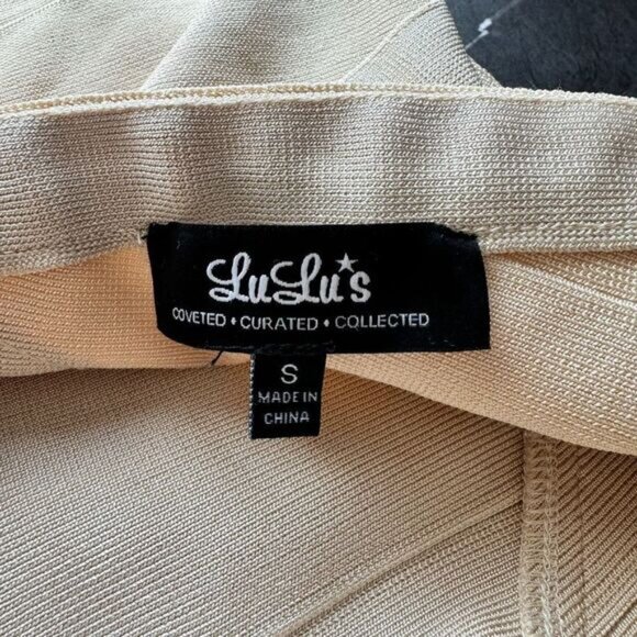 Lulus Beige Bandage Bodycon Mini Dress - Picture 9 of 9